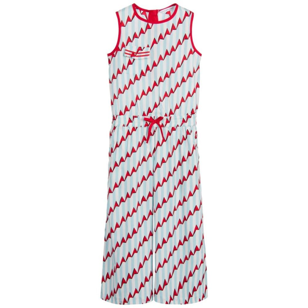 Little Marc Jacobs Girl Light Multicolour Pattern Sleeveless Jumpsuit Size 10